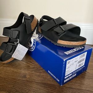 Brand new Birkenstock Milanos - Size 38 (7/7.5), Black